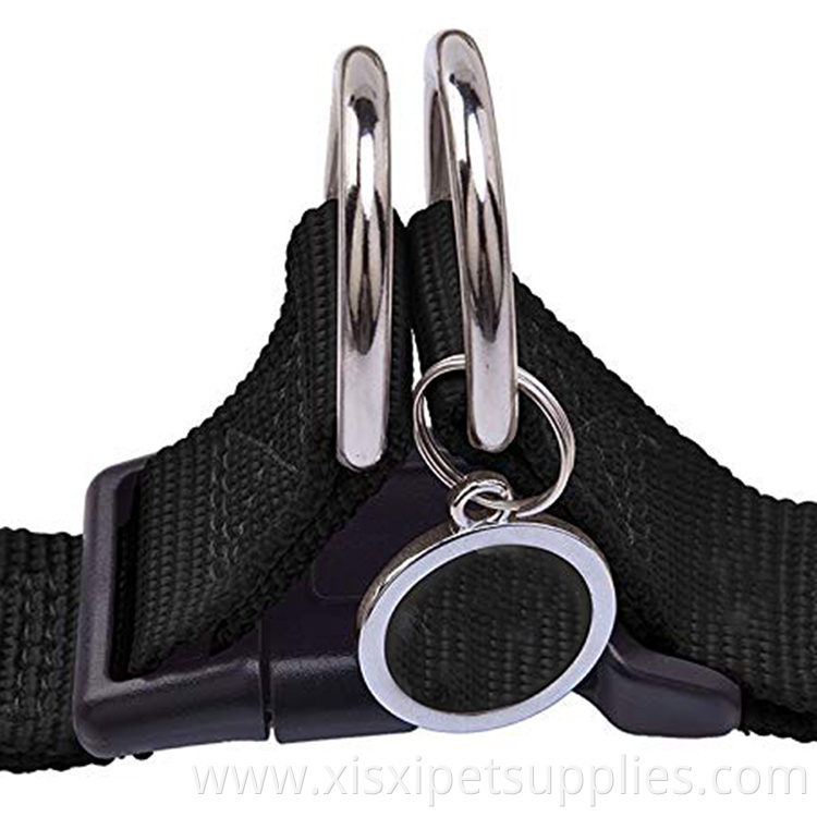 Noble black color dog harness outdoor walking with ID Tag
